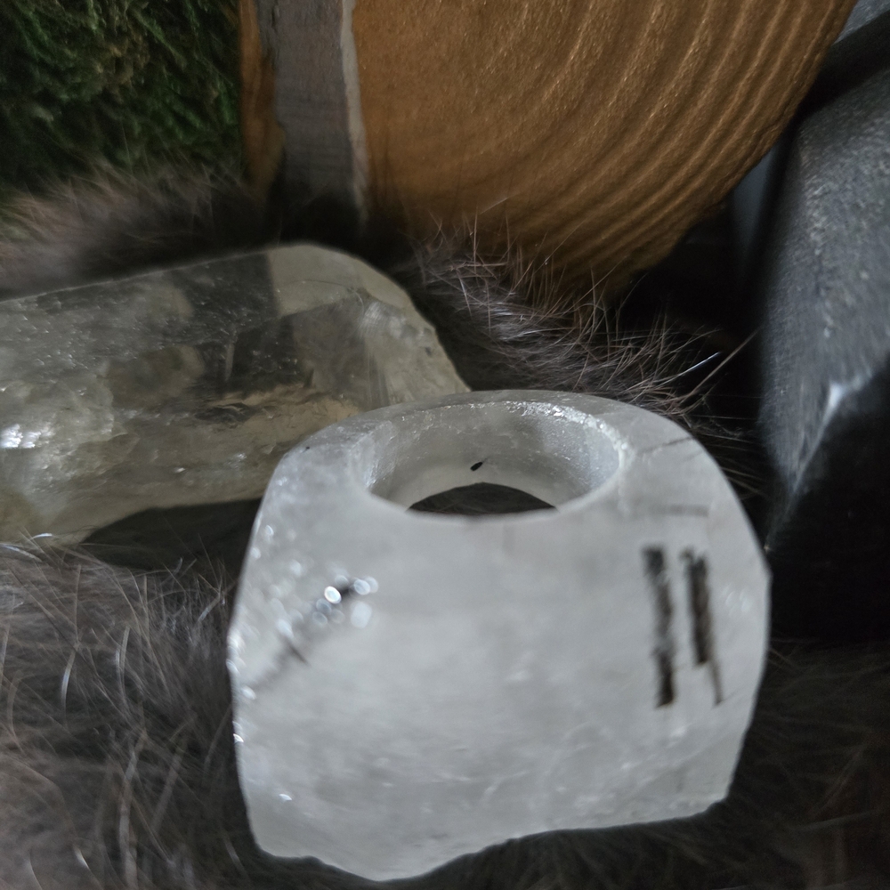 Tourmalinated Quartz Solid Size 8 Ring. - image 1